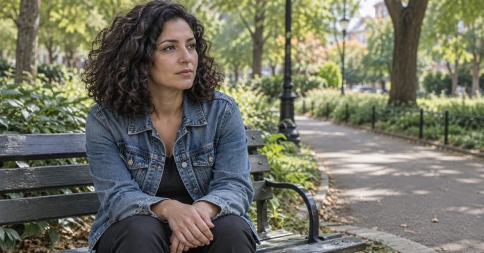 Anger After a Breakup: Boundaries, Reflection and Moving Forward Woman taking a reflective pause on a neighborhood park bench.