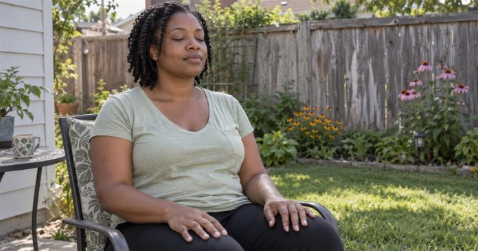 Spirit-Guide Meditation: An Optional Reflection With Clear Limits Woman taking a quiet meditation break in an ordinary backyard chair.